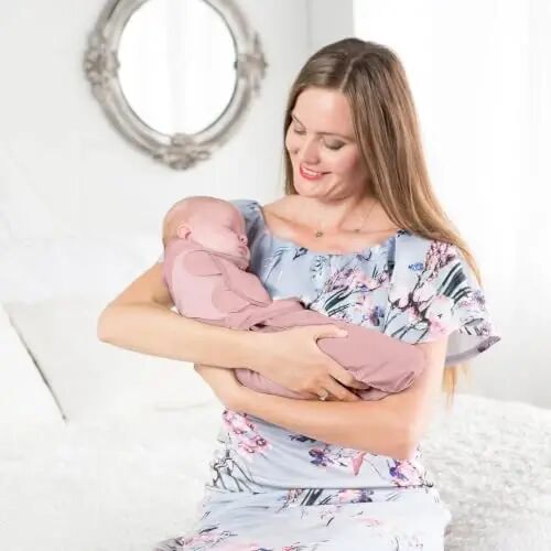 Organic Cotton Baby Swaddle Blanket Wrap, Easy Swaddle Sack Large 14-18 lb | Infant Swaddle Sleep Sack, GOTS Certified Swaddling Wrap 3-6 Month, Boy Girl Baby Essential, 4-Pack, Mama Cheetah - Mama Cheetah (1)