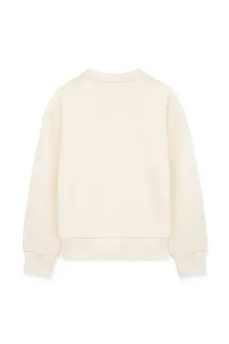 Organic Cotton Beige Basic Sweatshirt 7S10043-70055 - 3