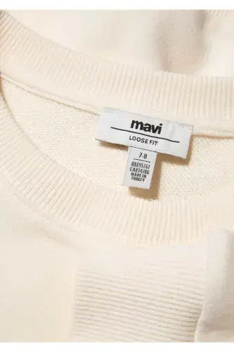 Organic Cotton Beige Basic Sweatshirt 7S10043-70055 - 4