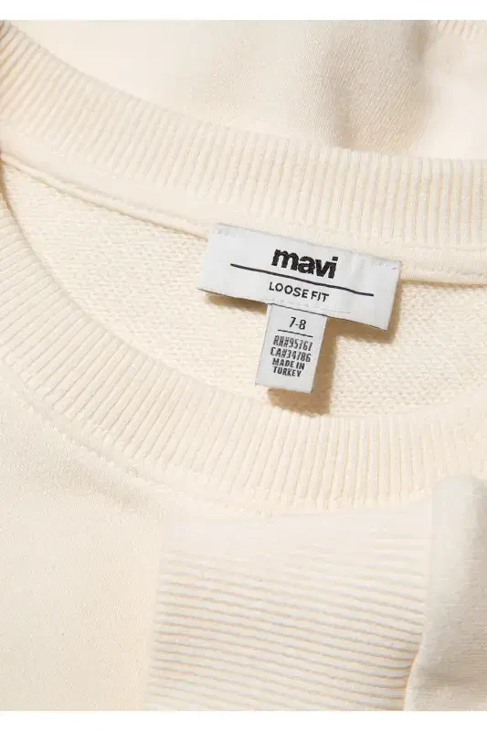 Organic Cotton Beige Basic Sweatshirt 7S10043-70055 - 4