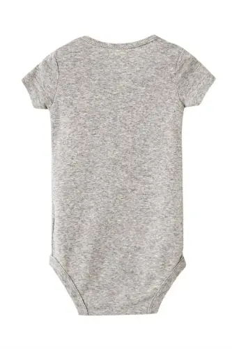Organic Cotton Boss Baby I May Be Small But I'm The Boss Baby Bodysuit Short Sleeve Bodysuit 5206-G-Gray - 8