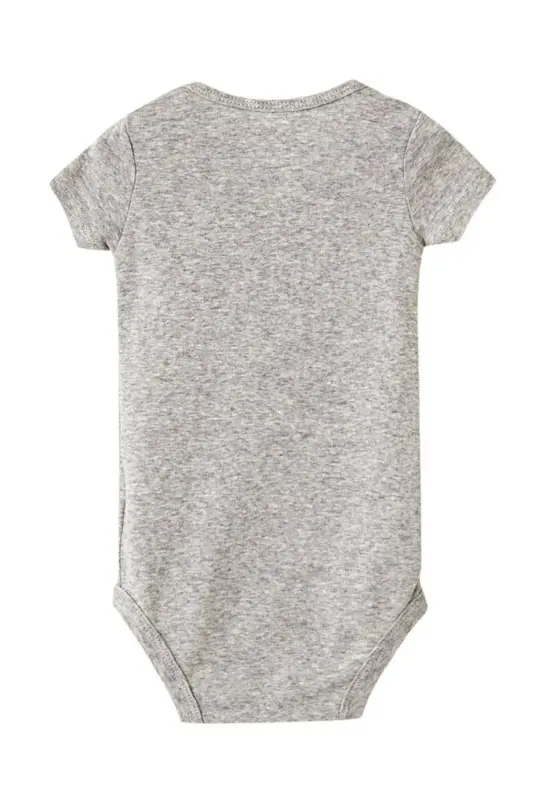 Organic Cotton Boss Baby I May Be Small But I'm The Boss Baby Bodysuit Short Sleeve Bodysuit 5206-G-Gray - 8