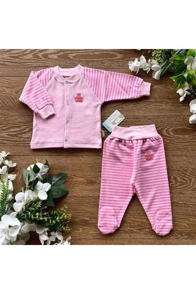 Organic Cotton Combed Baby Basic Snap Button Top & Bottom Set - 1
