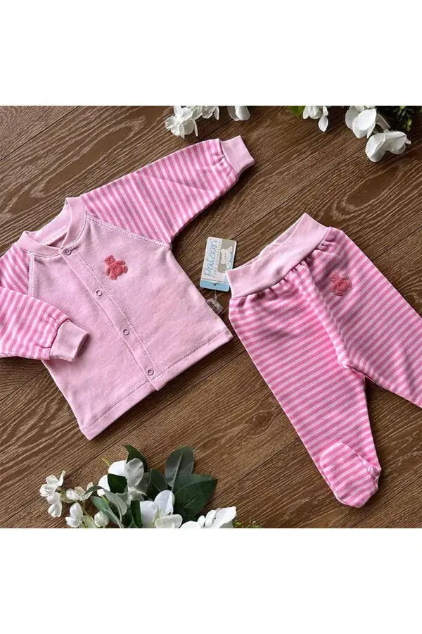 Organic Cotton Combed Baby Basic Snap Button Top & Bottom Set - 3