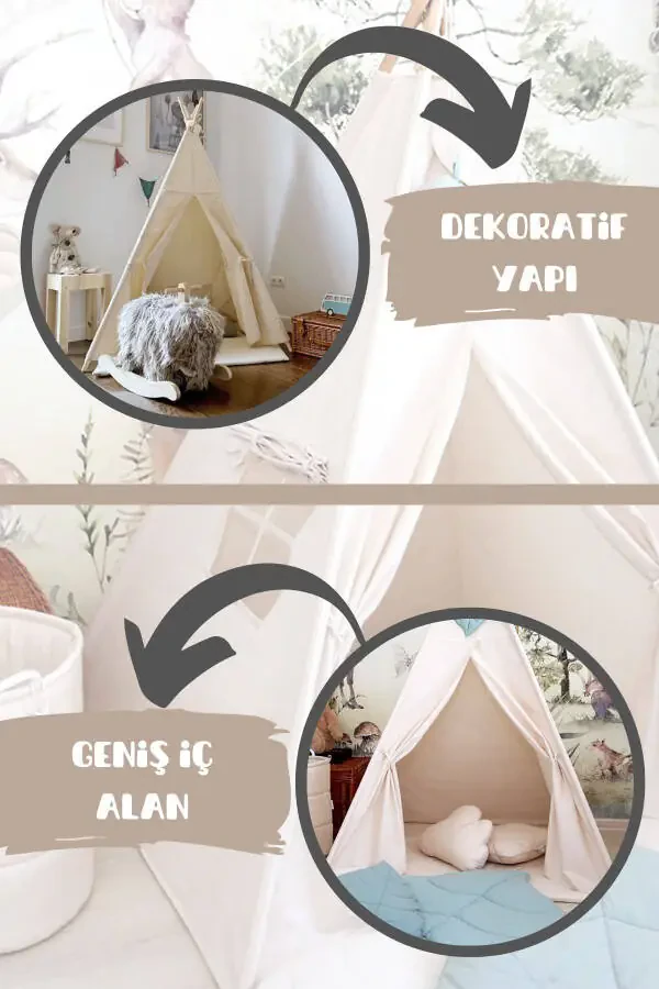 Organic Cotton Fabric Native American Children's Play Area & Tent - 3