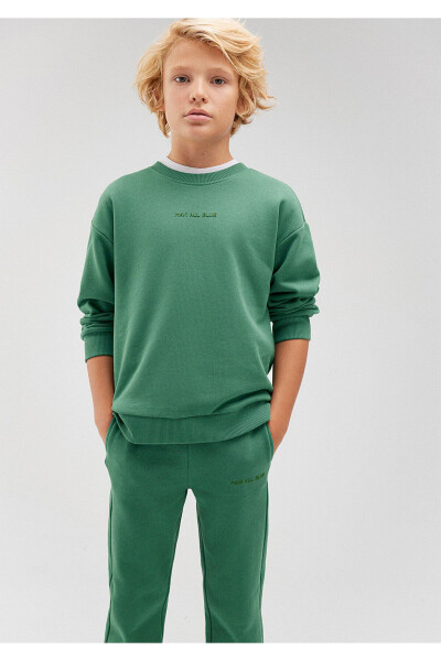 Organic Cotton Green Basic Sweatshirt - 1