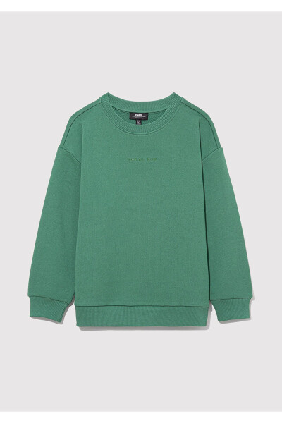 Organic Cotton Green Basic Sweatshirt - 3