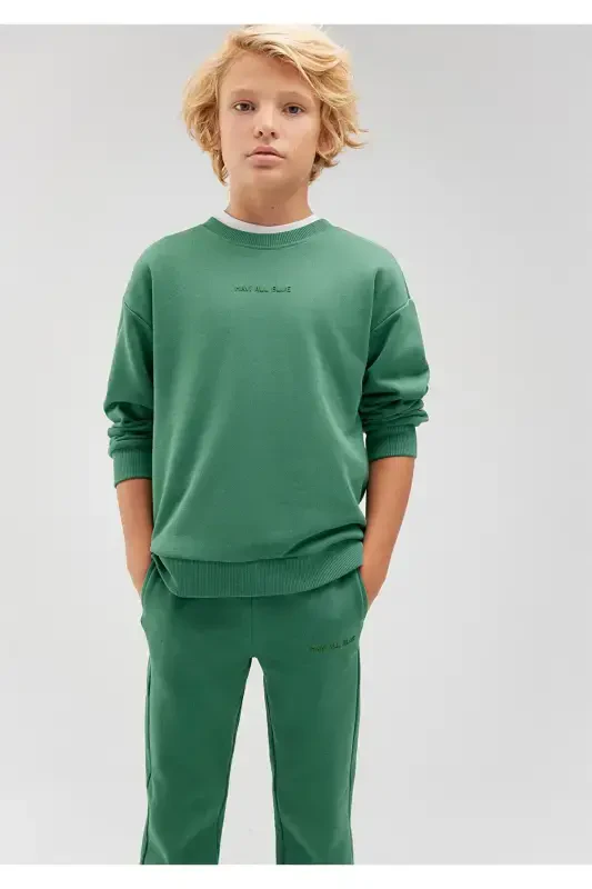 Organic Cotton Green Basic Sweatshirt - MAVI