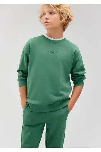 Organic Cotton Green Basic Sweatshirt - MAVI (1)
