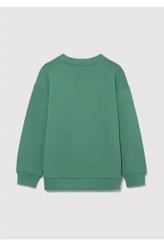 Organic Cotton Green Basic Sweatshirt - 4
