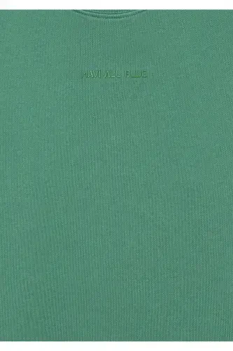 Organic Cotton Green Basic Sweatshirt - 6