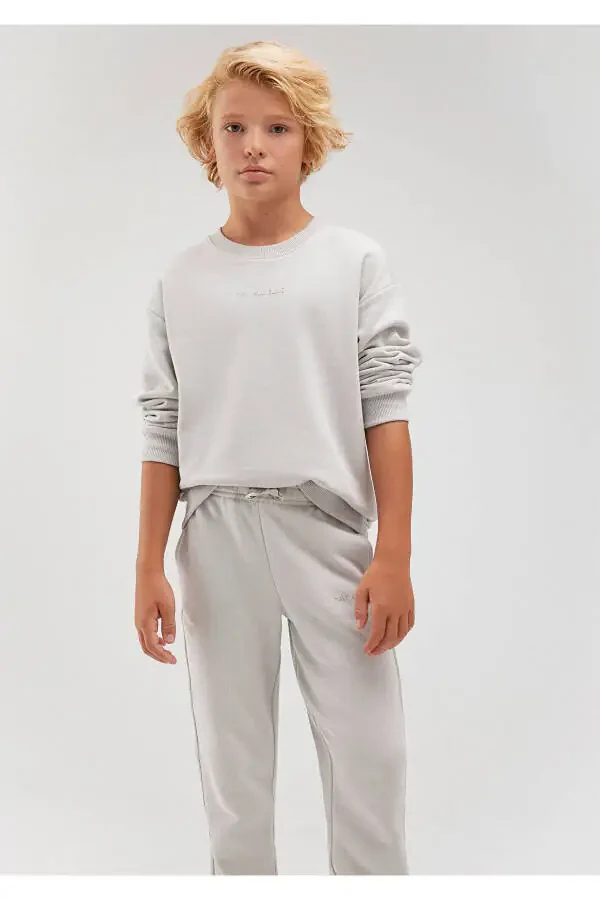 Organic Cotton Grey Basic Sweatshirt 6S10043-70075 - 1