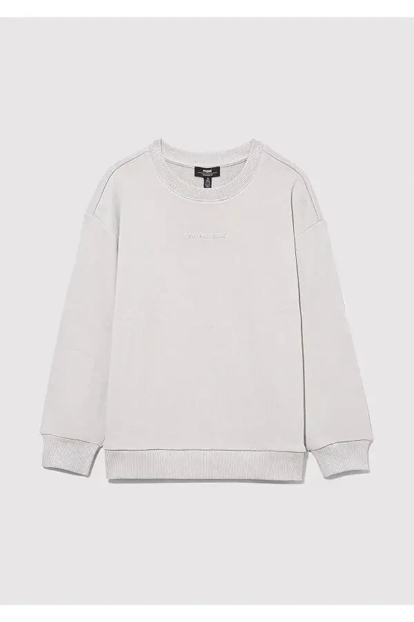 Organic Cotton Grey Basic Sweatshirt 6S10043-70075 - 2