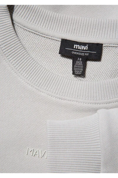 Organic Cotton Grey Basic Sweatshirt 6S10043-70075 - 4