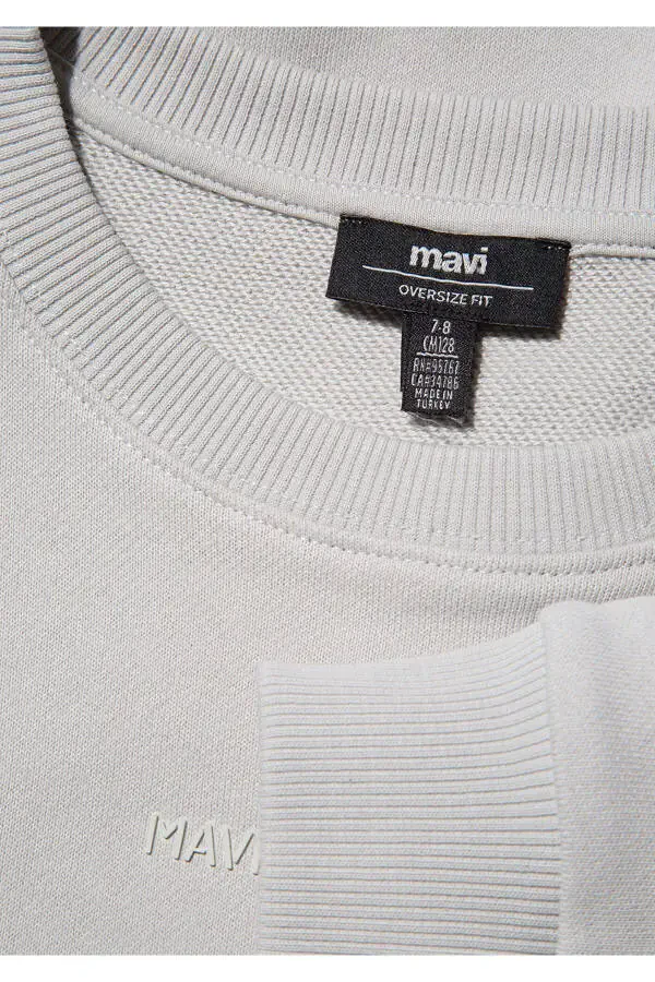 Organic Cotton Grey Basic Sweatshirt 6S10043-70075 - 4