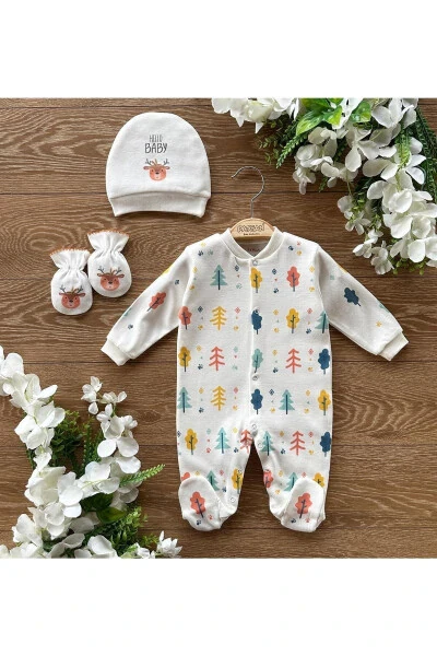 Organic Cotton Newborn 3-Piece Hospital Outfit Set Hand - PATSAN