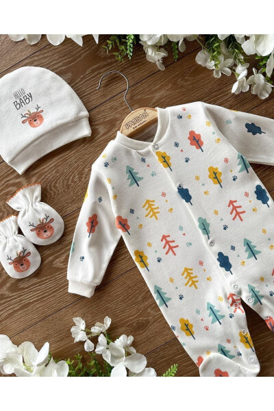 Organic Cotton Newborn 3-Piece Hospital Outfit Set Hand - 3