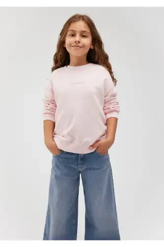 Organic Cotton Pink Basic Sweatshirt 7S10043-88133 - 1