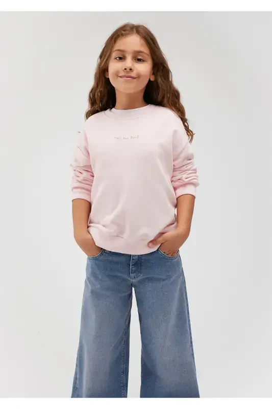 Organic Cotton Pink Basic Sweatshirt 7S10043-88133 - 1