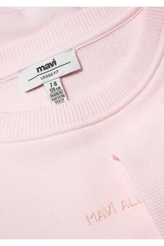 Organic Cotton Pink Basic Sweatshirt 7S10043-88133 - 4