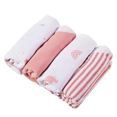Organic Cotton Preemie Swaddle Blanket, Premature Baby Swaddle Sack 4-7 lbs | Newborn Swaddle Sleep Sack, GOTS Certified Easy Swaddle Wrap, Baby Essential for Boy & Girl, 4-Pack, Mama Cheetah - 6