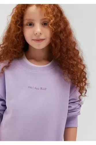 Organic Cotton Purple Basic Sweatshirt 7S10043-70529 - 1