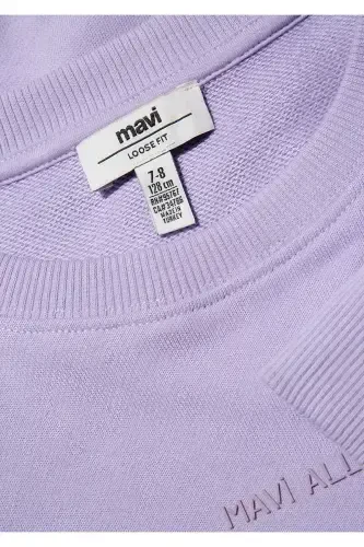 Organic Cotton Purple Basic Sweatshirt 7S10043-70529 - 4