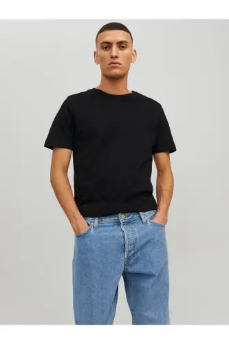 Organic Cotton T-Shirt Crew Neck Black - 1
