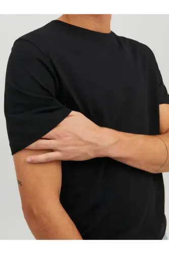 Organic Cotton T-Shirt Crew Neck Black - 6