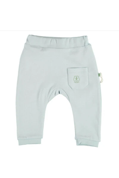 Organic Pants Without Feet Basic Nature Blue - BIBABY
