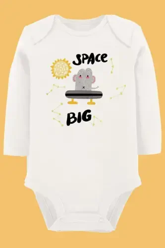 Organic Printed Cotton Baby Bodysuit e102 - 1