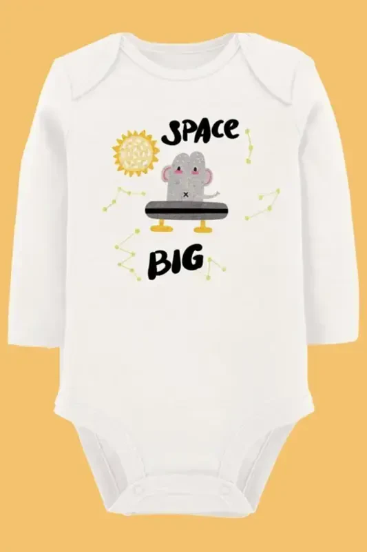 Organic Printed Cotton Baby Bodysuit e102 - TUĞBABABY