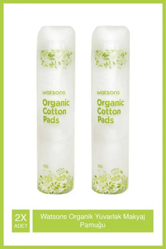 Organic Round Makeup Pads 100 Pieces X2 Pack - 1