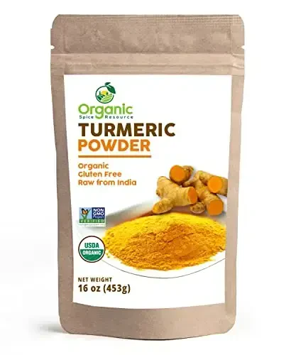 Organic Turmeric Powder w/Curcumin | 16oz or 454g | USDA Organics and Non-GMO | 100% Raw and Natural by OSR - ORGANIC SPICE RESOURCE