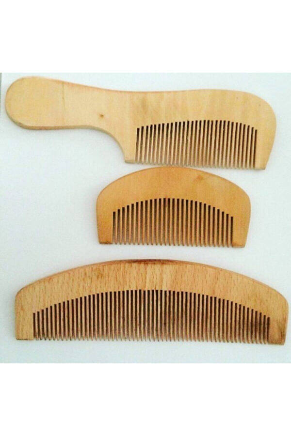 Organic Wooden Boxwood Comb Set 3 Combs - 1