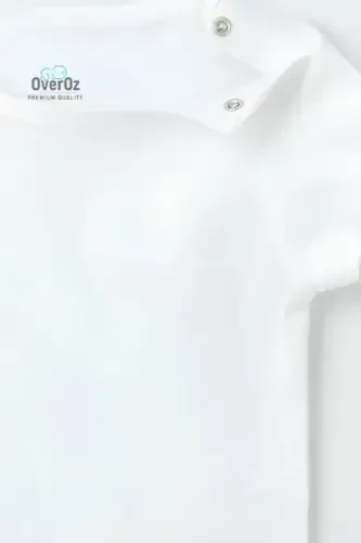 Органический 100% хлопок бабушка печати с длинным рукавом ребенка оснастки тело Боди комбинезон комбинезон 5416-ДЛИННЫЙ БЕЛЫЙ - 3