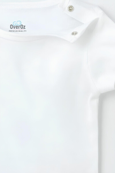 Organik %100 Pamuk Patron Bebek Küçük Olabilirim Ama Patron Benim Bebek Body Kısa Kollu Badi 5206-Beyaz - 3