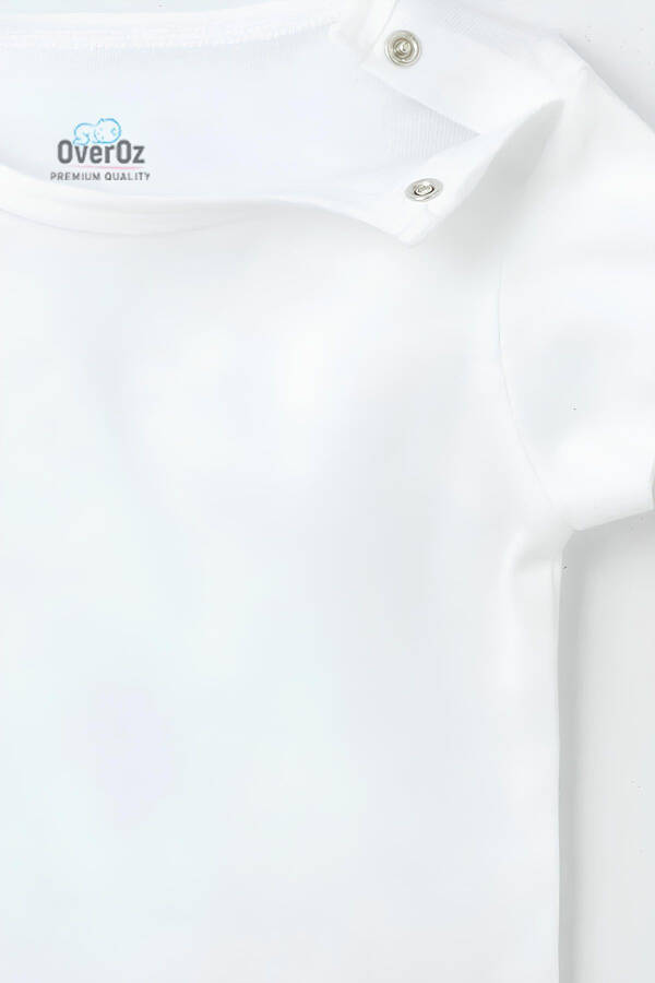 Organik %100 Pamuk Patron Bebek Küçük Olabilirim Ama Patron Benim Bebek Body Kısa Kollu Badi 5206-Beyaz - 3