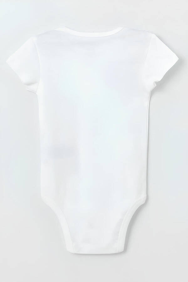 Organik %100 Pamuk Patron Bebek Küçük Olabilirim Ama Patron Benim Bebek Body Kısa Kollu Badi 5206-Beyaz - 4