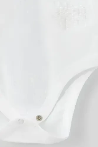 Organik %100 Paxta Momolar bosimli uzun yengli chaqaloq chertikli body badi zıbın tulum 5416-UZUN OQ - OVEROZ (1)