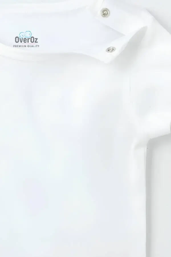 Organik 100% Paxta Ota-ona bosmali 2 dona chaqaloq bodisi to'plami Oq tugmachali badi kombinezon ikkilik 5179-5180 - 3