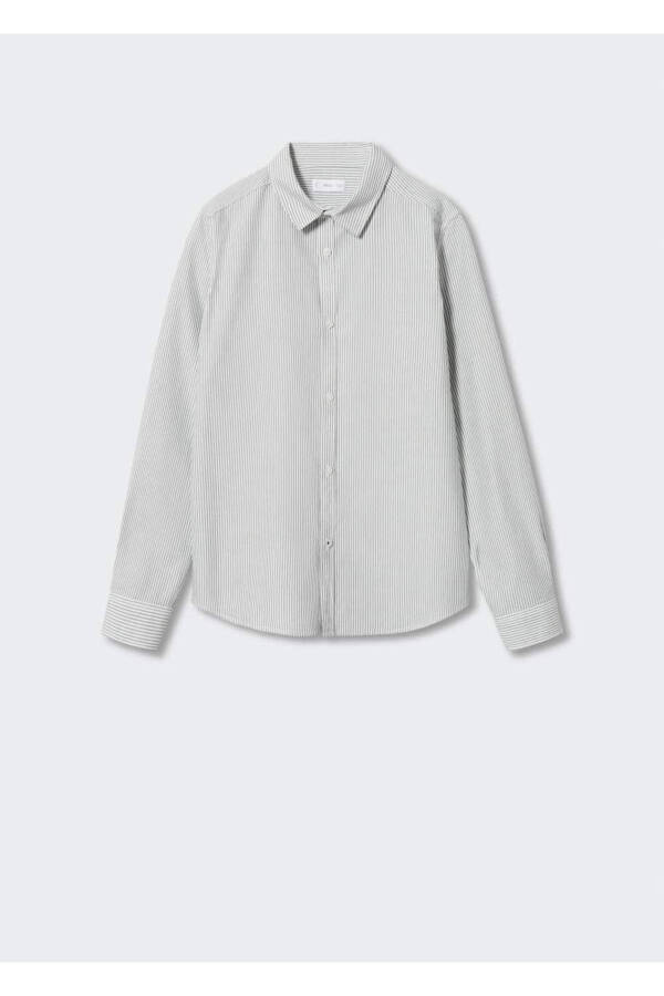 Organik Pamuklu Regular Fit Gömlek-Açık Kırçıllı Gri - 2