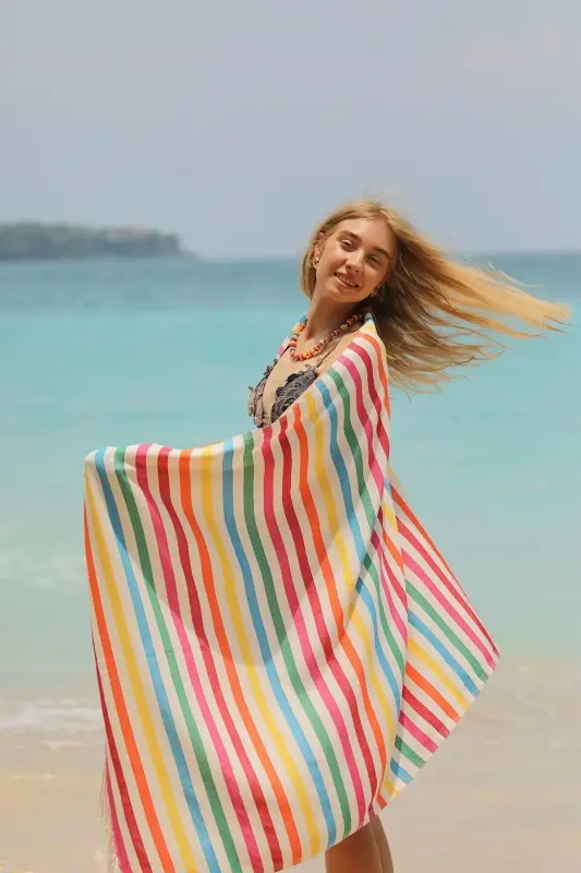 Organik Paxta Mare Pestemal 90x180sm Püsküllü Viva - 6