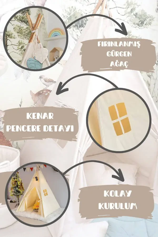 Organik paxta matosi Qizil terili bolalar o'yin maydonchasi & chodiri - 2