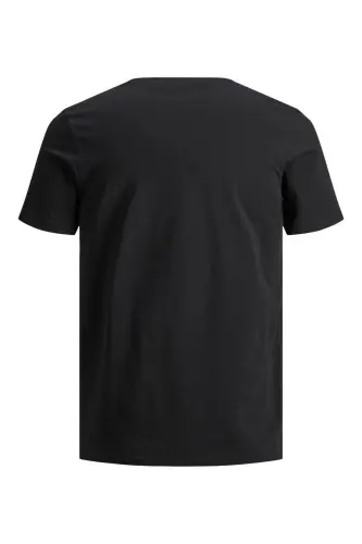 Organik Paxta T-Shirt Dumaloq Yaka Qora - 3