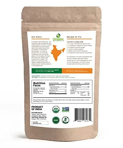 Organik zerdeçal kukumin bilan | 32 unsiyasi (2 dona) | USDA Organik va Non-GMO | OSR tomonidan 100% xom va tabiiy - 3