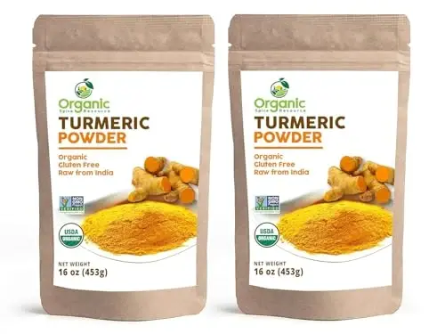 Organic Turmeric Powder w/Curcumin | 32 Ounce (Pack of 2) | USDA Organics and Non-GMO | 100% Raw and Natural by OSR - 1