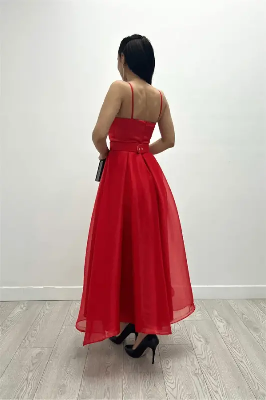 Organza Daliya Matoli Malika Ko'ylak - QIZIL - 5