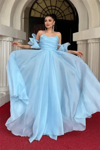 Organza Mato Orqa Ip Dizayn Ko'ylak - BEBE MOVİYSI - 2