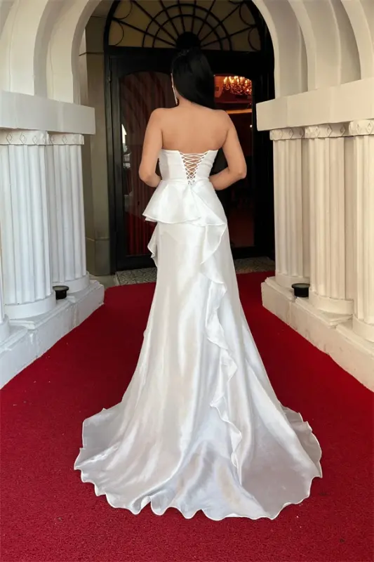 Organza Saten Mato Orqa Ipli Kechki Libos - OQ - 5